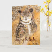 ユーモ素晴らしアホーニングフクロウ – Wild & 熱狂する Friend カード (黄色い花)