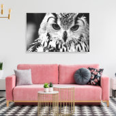 ユーラシアイーグルフクロウのクローズアップポートレート キャンバスプリント (インサイチュ (リビング))