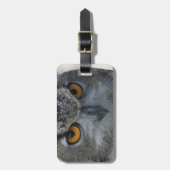 ユーラシアイーグルフクロウオレンジアイ ラゲッジタグ (正面縦)