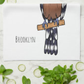 ユーラシアフーポーの鳥の漫画イラストレーション キッチンタオル (折り畳み)