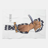 ユーラシアフーポーの鳥の漫画イラストレーション キッチンタオル (横)
