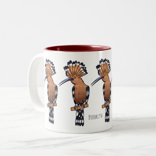 ユーラシアフーポーの鳥の漫画イラストレーション ツートーンマグカップ (正面左)