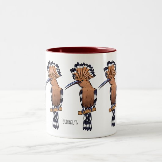 ユーラシアフーポーの鳥の漫画イラストレーション ツートーンマグカップ (中央)