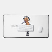 ユーラシアフーポーの鳥の漫画イラストレーション デスクマット (キーボード&マウス)