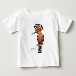 ユーラシアフーポーの鳥の漫画イラストレーション ベビーTシャツ