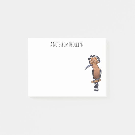 ユーラシアフーポーの鳥の漫画イラストレーション ポストイット (正面)