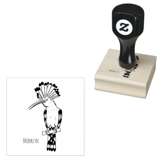 ユーラシアフーポーの鳥の漫画イラストレーション ラバースタンプ (押印)