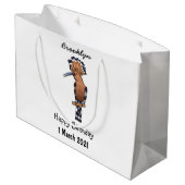 ユーラシアフーポーの鳥の漫画イラストレーション ラージペーパーバッグ (裏面アングル)