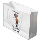 ユーラシアフーポーの鳥の漫画イラストレーション ラージペーパーバッグ (正面アングル)