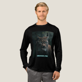 "ユーラシアリンクス - 迫力ある野生動物の肖像画デザイン" トライブレンドTシャツ