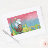 ユーラシアワレン&スノードロップ&プリムローズ 長方形シール (封筒)