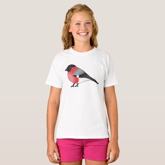 ユーラシアンウソの可愛いキャラクターバードイラスト Tシャツ (正面フル)