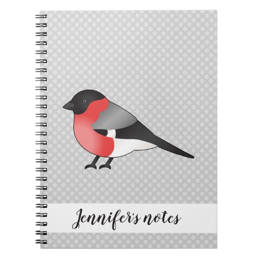 ユーラシアンウソの可愛いキャラクター鳥イラスト ノートブック (正面)