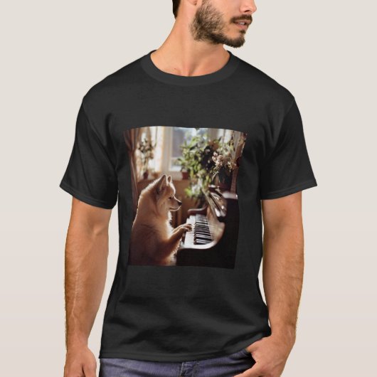 ユーラシアーピアノ犬 Tシャツ (正面)