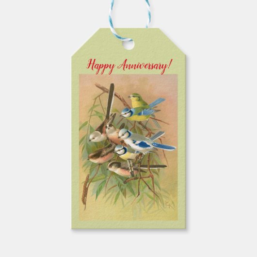 ユーラシア産の青い尾と長い尾の付いた尾 ギフトタグ (正面)