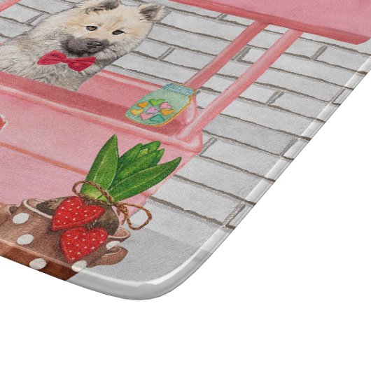 ユーラジエ犬バレンタインデーキスをするス カッティングボード (角)