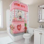 ユーラジエ犬バレンタインデーキスをするス シャワーカーテン (インサイチュ)