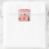 ユーラジエ犬バレンタインデーキスをするス スクエアシール (バッグ)