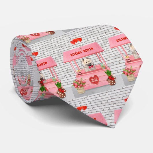 ユーラジエ犬バレンタインデーキスをするス ネクタイ (ロール)
