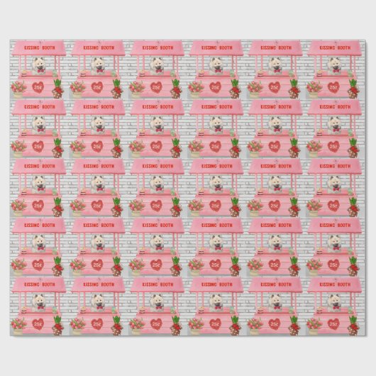 ユーラジエ犬バレンタインデーキスをするス ラッピングペーパー (フラット)