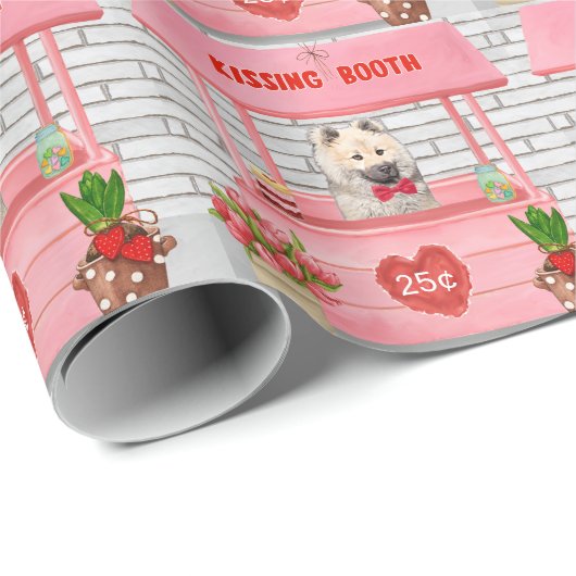 ユーラジエ犬バレンタインデーキスをするス ラッピングペーパー (ロールコーナー)