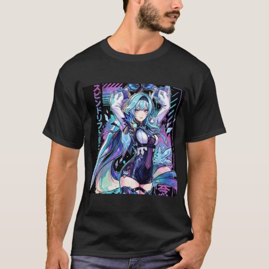 ユーラ・ローレンス クライオ騎士 ベーパーウェーブ シンセウェーブ美学 Tシャツ (正面)