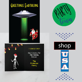 ユーリョクサンタ 🎅🛸 UFO クリスマス グリーティング カード
