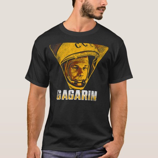 ユーリ・ガガガーリン・コスモナウ宇宙飛行士宇宙ソ連ユニオ Tシャツ (正面)