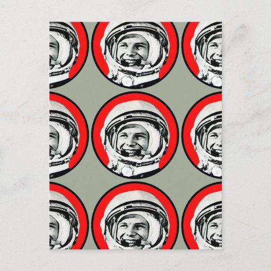 ユーリ・ガガーリン – ソヴィエト・ヒーロー&コスモナウ ポストカード (正面)