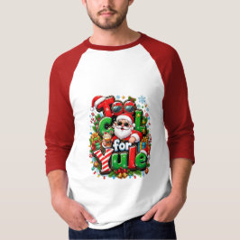 ユールサンタのクリスマスデザインに冷ややかすぎ Tシャツ