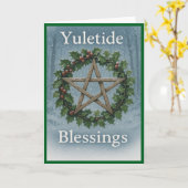 ユールタイドの祝福 クリスマス グリーティングカード (黄色い花)