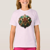 ユールタイドの豪華さ:クリスマスの金の糸 Tシャツ (正面)