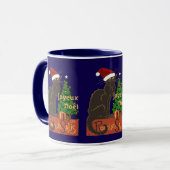 ユールツリーでシュールなクリスマスの黒猫 Le Chat Noir マグカップ (正面左)