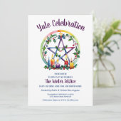 ユール祭りのペンタクル星のウィンターソルスティス ウィッカ 招待状 (スタンド正面)