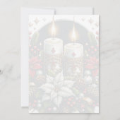 ユール・ウィンター・ソルスティス ポインセチア＆グリーン ウィッカ 招待状 (裏面)