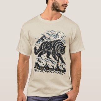 ユール・キャット アイスランド民話 木版画 Tシャツ
