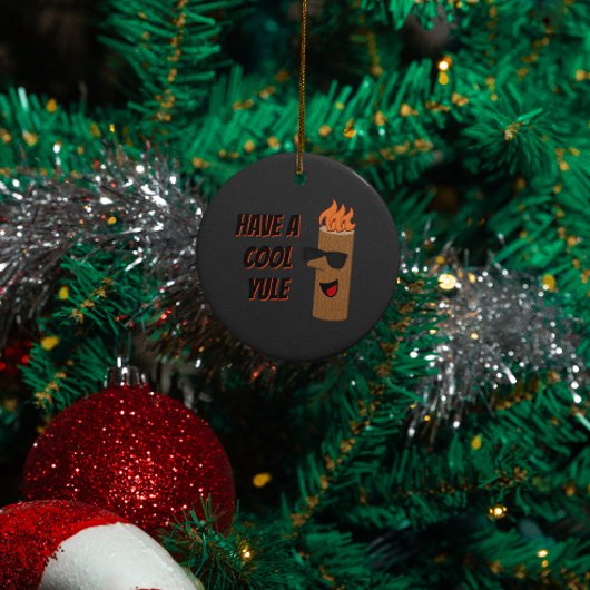 ユール(キリスト降誕祭)が燃えカッコいいるログクリスマスを過ごす メタルオーナメント