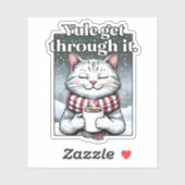 「ユール(キリスト降誕祭)が通れ」 ネコがホットココアを飲む シール (シート)