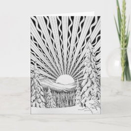 ユール（キリスト降誕祭）の日の出の挨拶状 シーズンカード