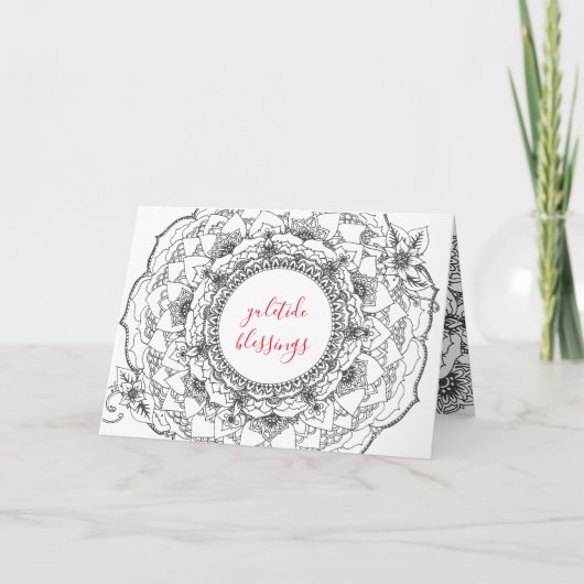 ユール（キリスト降誕祭）の曼荼羅の休日カード シーズンカード (正面)