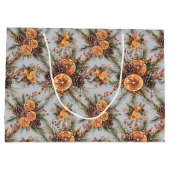 ユール(キリスト降誕祭)ウィンター至ナチュラルパイン&オレンジ ラージペーパーバッグ (裏面)