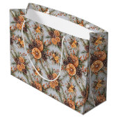 ユール(キリスト降誕祭)ウィンター至ナチュラルパイン&オレンジ ラージペーパーバッグ (裏面アングル)