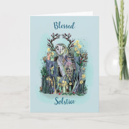 ユール（キリスト降誕祭）ウィンター至バーンフクロウとルーン カード