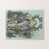 ユール(キリスト降誕祭)ウィンター至バーンフクロウとルーン ジグソーパズル (横)