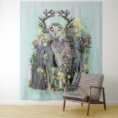 ユール(キリスト降誕祭)ウィンター至バーンフクロウとルーン タペストリー (インサイチュ)