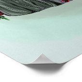 ユール（キリスト降誕祭）ウィンター至バーンフクロウとルーン ポスター (角)