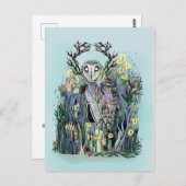 ユール(キリスト降誕祭)ウィンター至バーンフクロウとルーン ポストカード (正面/裏面)