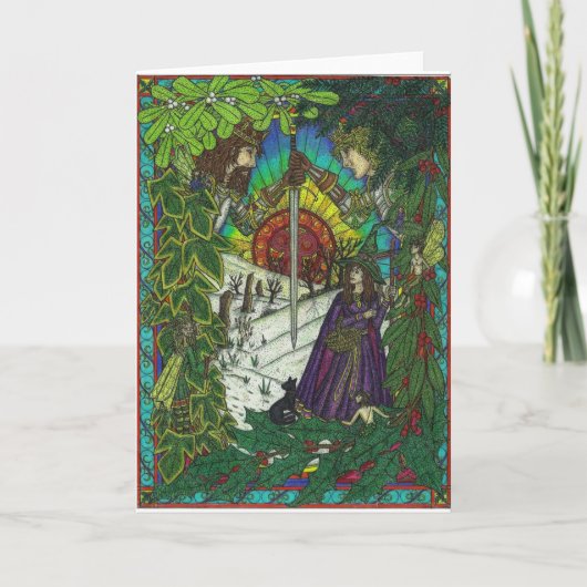 ユール（キリスト降誕祭）、カシ王およびヒイラギ王 シーズンカード (正面)