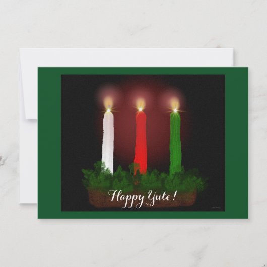 ユール（キリスト降誕祭）キャンドルスウィンター至ウィッチウィッカ信者異教の 招待状 (裏面)