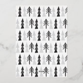 ユール(キリスト降誕祭)クリスマスツリーパーソナライズされた 箔シーズンカード (裏面)